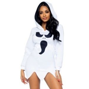 Ghost Fleece Hoodie/Mini-Dress (Size M)
